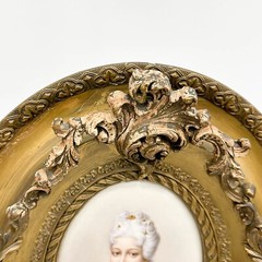 KPM Berlin Painted Porcelain Portrait Plaque Duchess d ‚Orleans Framed c 1890