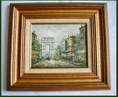 SCENE „PORTE SAINT-DENIS“ PARIS STREET SCENE c. 1970s – Oil on Canvas R Brown