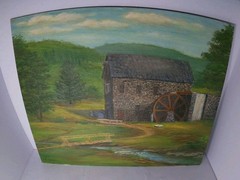 Vintage 16 X 20 Sudbury Grist Mill Oil Painting On Canvas R.H Depue
