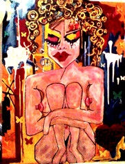 Original painting Nude Woman impressionist modern art 18x24x1 large by pb