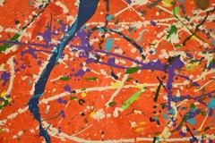 Jackson Pollock Style Giant Canvas Painting 84”X62” (7 Foot) Abstract Modern XL