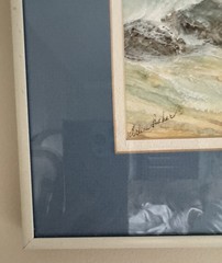 Original Watercolor Art Coastal Painting Signed Framed Seascape Beach Cottage