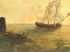 Andree Ruellan Woman Artist East Coast US Harbor Scene Oil Painting on Canvas