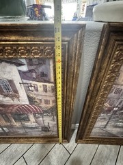 Unique Beautiful Set Of 2 Ruane Manning On Wood Paintings. 36.5 X 30.5 X 1 In.