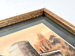 VTG 1978 Framed Original Watercolor by Thomas Haverfield, Barn, Farm, Windmill
