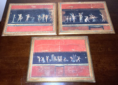 Set of (3) Vintage Italian Wood Painting Wall Artwork Alinari Firenze FANTASTIC