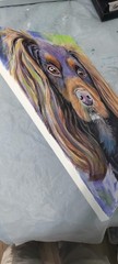Original Painting Expressive 14 x 11 Spaniel Dog Acrylic on Canvas