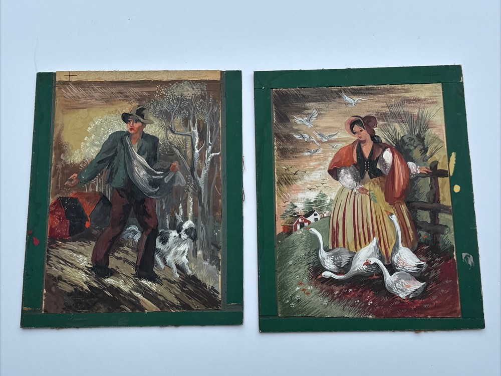 ANTIQUE WPA ERA PAINTING PORTRAIT FARM FARMERS FARMING LISTED FAMOUS ALEXANDER