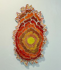 M. Wolff Solar Bloom Original Wood Wall Sculpture Mixed Media Abstract Art 1999
