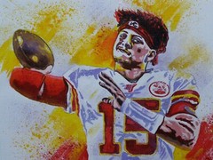 PATRICK MAHOMES NFL Chiefs QB Football Original Acrylic Painting Art By Artist