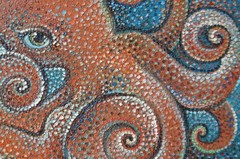 Original oil painting „Octopus“. The painting was created by a Ukrainian artist
