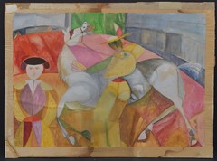 Vicente Clavo Gil „Tarty“ (Spanish,1923-1993) watercolor, Bullfight