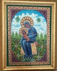Haitian Painting by Saincilus Ismael signed, framed 12 x 16