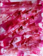 Original 11×14 Red Abstract Paint Stroke Painting Signed Paper Fine Art