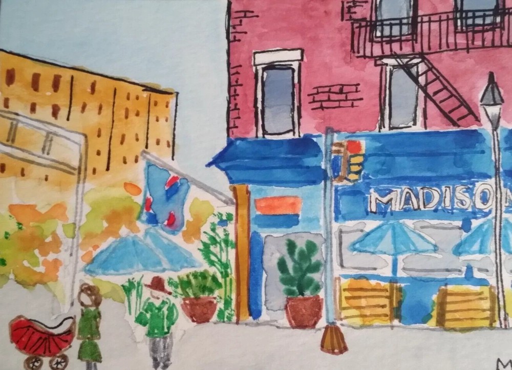Share ACEO Original – Downtown Chicago Urban Watercolor 2.5 x 3.5 Signed