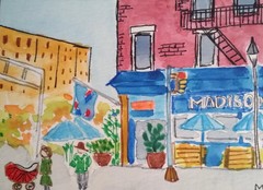 Share ACEO Original – Downtown Chicago Urban Watercolor 2.5 x 3.5 Signed