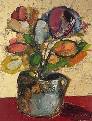 Original painting oil on canvas board 11×14 in Gold Leaf Anastasiya Kim