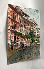 “A corner of Italy” 5×7 original watercolor painting by Sevannah Collins