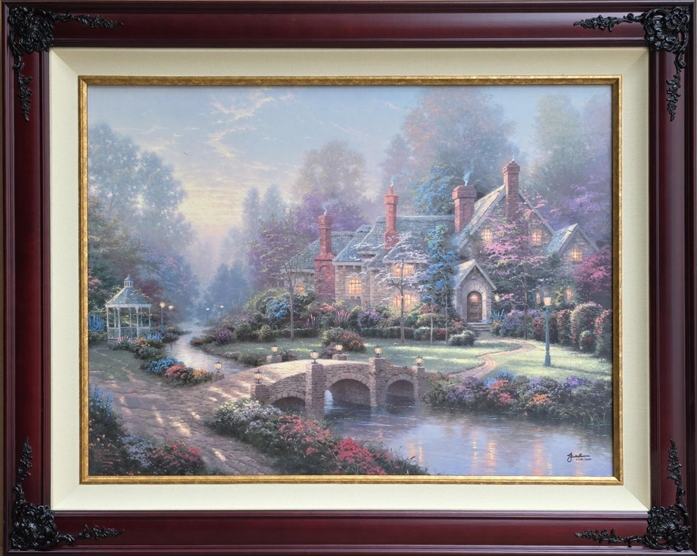 Thomas KInkade Beyond Spring Gate 25.5×34 S/N Oil on Canvas