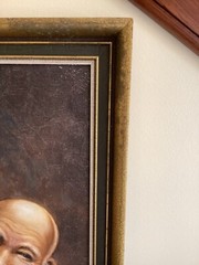chinese oil painting of elder man and woman