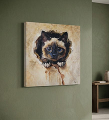 Original Cuban Art Painting by Yosvany Arango cat