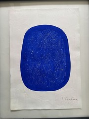 Lucio Fontana Original Painting Paper Blue Monochrome Italian Art Minimalist G47