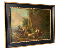 1799 OMMEGANCK Signed DUTCH Old Master LANDSCAPE Animals Rare Antique Art