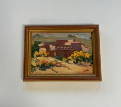 SUSAN GREAVES Oil Painting Landscape Santa Fe New Mexico Southwest Adobe House