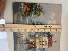 Original Artwork Study 9.5”x8” Oil On Board City Scape Unsigned Unframed