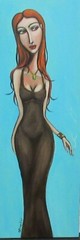 CATE RANGEL „COME HITHER“ ORIGINAL ACRYLIC ON HARD BOARD PAINTING