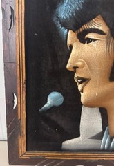 Vintage Elvis Presley Oil Painting on Canvas Signed Ortiz? Framed 20×24 Mexico