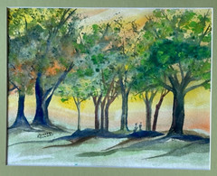 ALICE GUZMAN ORIGINAL WATERCOLOR PAINTING MATTED 16″ X 20″ NEW MEXICO 1980’S