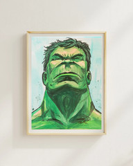 OSKI Hulk Portrait 8×10 Paper Fine Fan Art Original Expressionism Painting