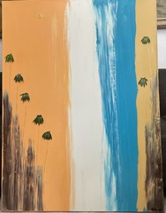 “Original Dutch Montana Artwork”Laguna Beach Cany Signed Abstract Painting”48X36