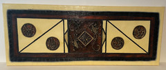 J LUING TAINO SIGNED TRIBAL ART ACRYLIC 47 x 20 ORIGINAL PAINTING Puerto Rico