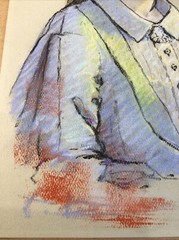 Original Pastel And Ink Sketch, 9×12 Inches, Woman In Traditional Outfit