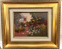 Monique Sakellarios Oil Painting „Playin’ Out Back“ Signed & Framed 11.75 X 10