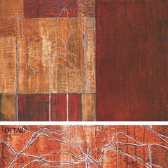 44W“x32H“ RELEASE by STEPHANIE GARDNER – VIVID FLORAL BRUSHED ALUMINUM CANVAS