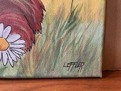 12 x 12 Original Acrylic Painting on Canvas…..“Spring Scottish Highland Cow“
