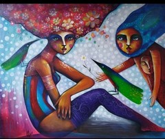 Acrylic/Canvas Carlos Cesar cuban Art 100x80cm T Bailarina
