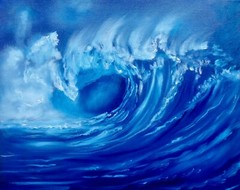 Surf Art Artist Hawaii „North Shore Rip Curl 1″ 16″x20“ Original Oil Painting