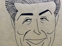 Original 1930s Ink Caricature of Ray Milland by Disney Artist T Hee (1911-1988).