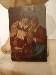 Oil Painting Miniature On Wood Panel De Fregger..German Listed ?