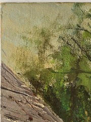 Mid Century 60s CA Plein Air Impressionism Eucalyptus Sunlit Path Shack Painting