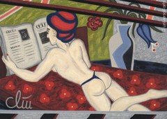JACQUELINE DITT – Reading the News 2007 Painting Erotic Woman Nude Pictures Picture