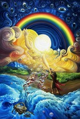 36” x 24” Original Oil Painting, Revelation 10, Biblical, Surreal, ShnazzyArt