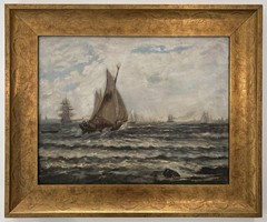 Edward Hopper 1882-1967. Oil On Canvas Hand Signed In The Style Of