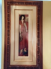 Linda Le Kinff “Agatha B.” Serigraph W/Acrylic Paint On Wood. Signed In Pigment.