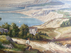 Bruno Krauel 1907 Oil Painting Boy An Southern Coast Mediterranean Berge Beach
