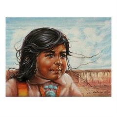 Untitled (Native American Child) By Anthony Sidoni Signed Oil on Canvas 12″x16″